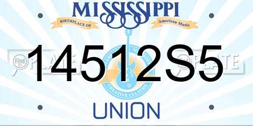 14512S5 Mississippi License Plate