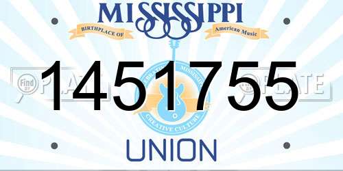 1451755 Mississippi License Plate