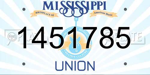 1451785 Mississippi License Plate