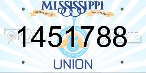 1451788 Mississippi License Plate