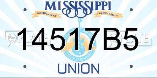 14517B5 Mississippi License Plate