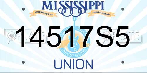 14517S5 Mississippi License Plate