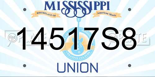 14517S8 Mississippi License Plate