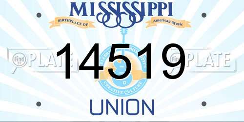 14519 Mississippi License Plate