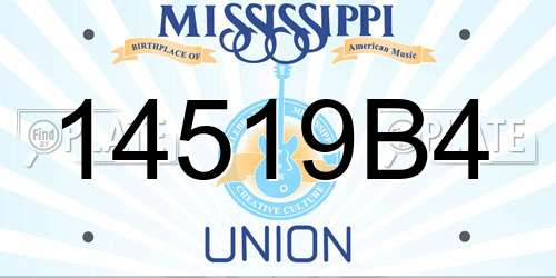 14519B4 Mississippi License Plate