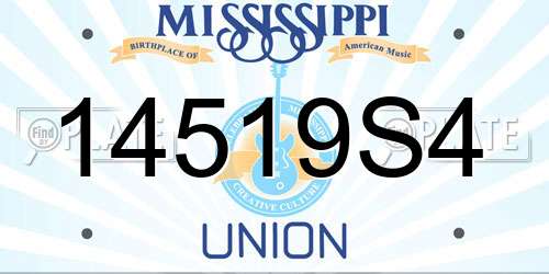 14519S4 Mississippi License Plate