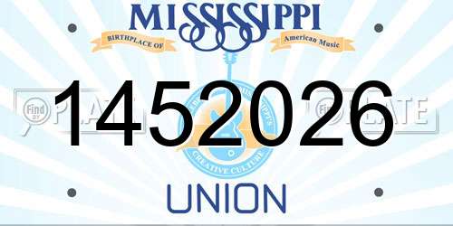 1452026 Mississippi License Plate