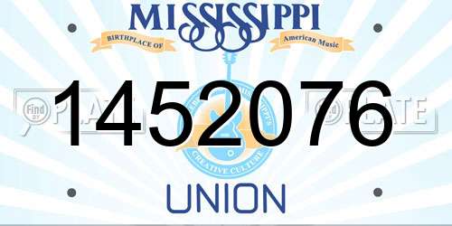 1452076 Mississippi License Plate