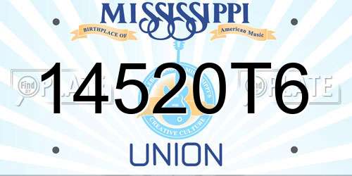 14520T6 Mississippi License Plate