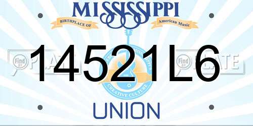 14521L6 Mississippi License Plate