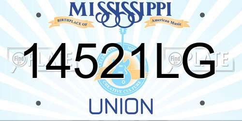 14521LG Mississippi License Plate
