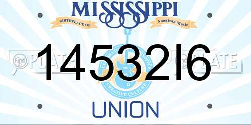 14532I6 Mississippi License Plate
