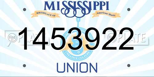 1453922 Mississippi License Plate