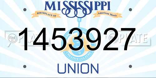 1453927 Mississippi License Plate
