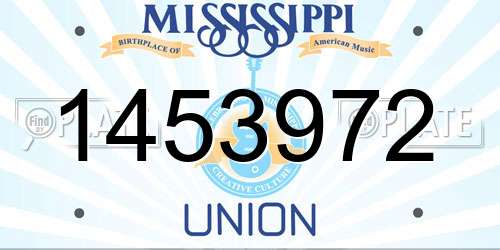 1453972 Mississippi License Plate