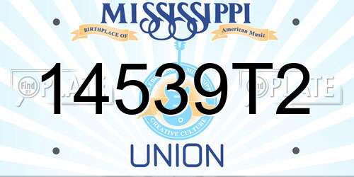14539T2 Mississippi License Plate