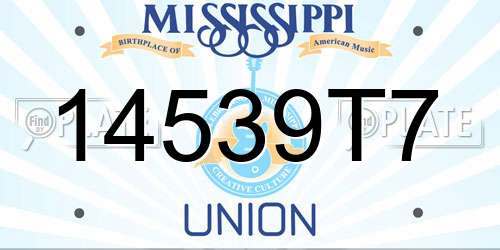 14539T7 Mississippi License Plate