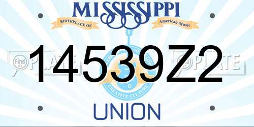 14539Z2 Mississippi License Plate