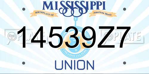 14539Z7 Mississippi License Plate