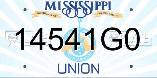 14541G0 Mississippi License Plate