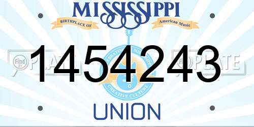 1454243 Mississippi License Plate