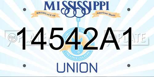 14542A1 Mississippi License Plate