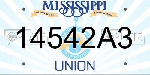 14542A3 Mississippi License Plate
