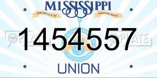 1454557 Mississippi License Plate
