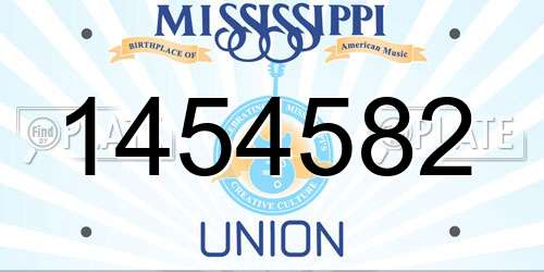 1454582 Mississippi License Plate