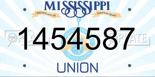 1454587 Mississippi License Plate