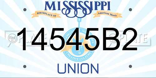 14545B2 Mississippi License Plate