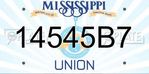 14545B7 Mississippi License Plate