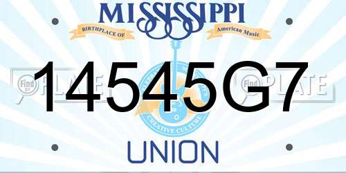 14545G7 Mississippi License Plate