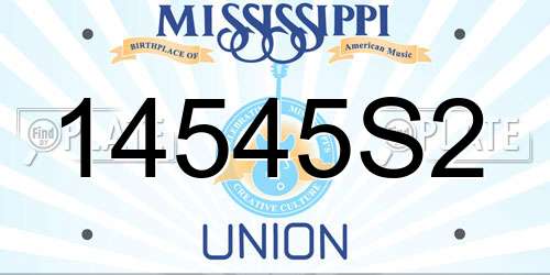 14545S2 Mississippi License Plate