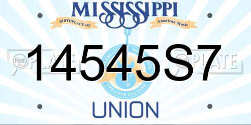 14545S7 Mississippi License Plate