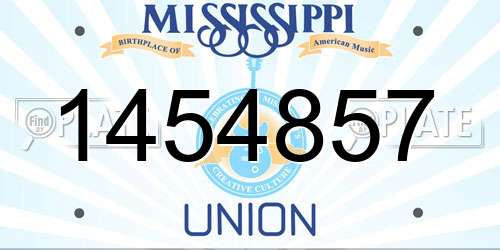 1454857 Mississippi License Plate