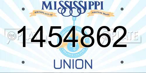 1454862 Mississippi License Plate