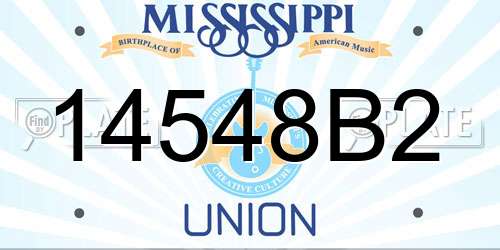 14548B2 Mississippi License Plate