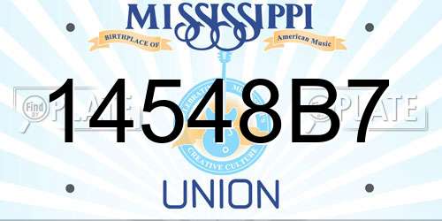 14548B7 Mississippi License Plate