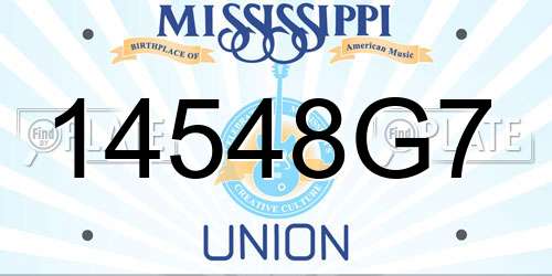 14548G7 Mississippi License Plate