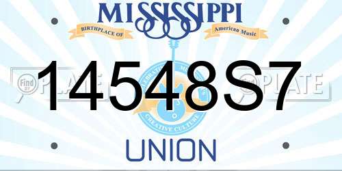 14548S7 Mississippi License Plate