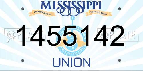 1455142 Mississippi License Plate