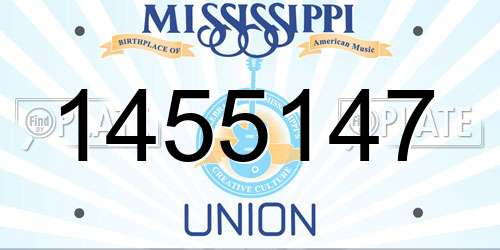 1455147 Mississippi License Plate