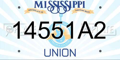 14551A2 Mississippi License Plate