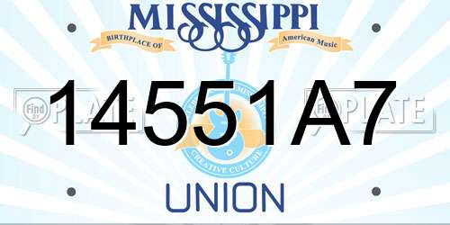 14551A7 Mississippi License Plate