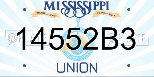 14552B3 Mississippi License Plate