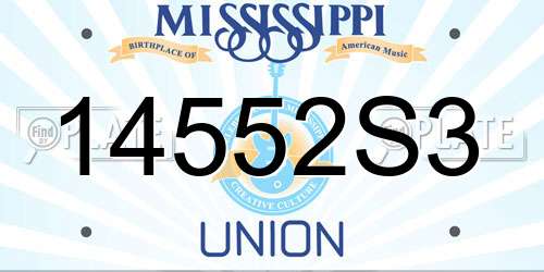 14552S3 Mississippi License Plate