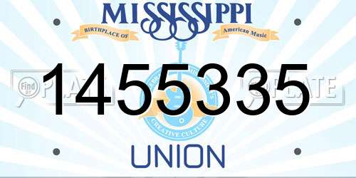 1455335 Mississippi License Plate
