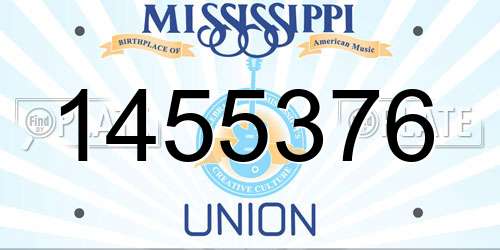1455376 Mississippi License Plate