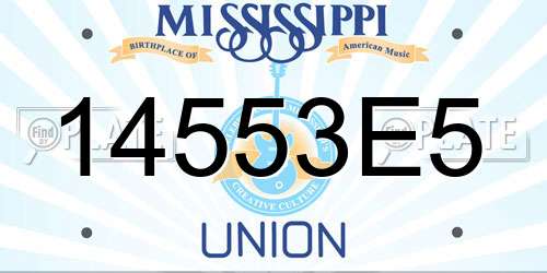 14553E5 Mississippi License Plate